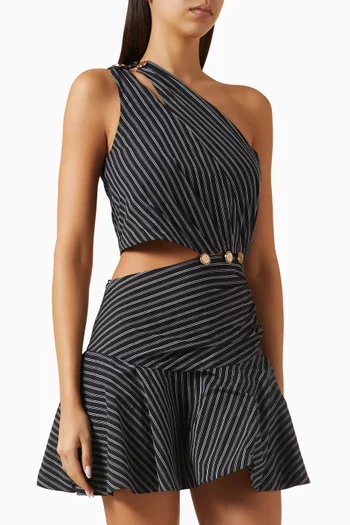 Roria One-shoulder Dress in Poplin