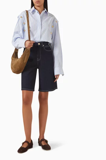 قميص كوراليا بنقشة مخططة قطن