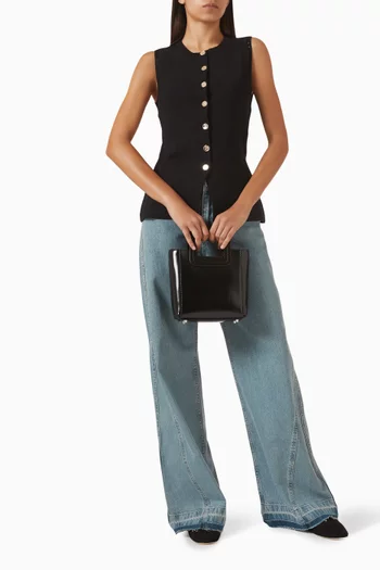 بلوزة مالون بأزرار قماش شبكي