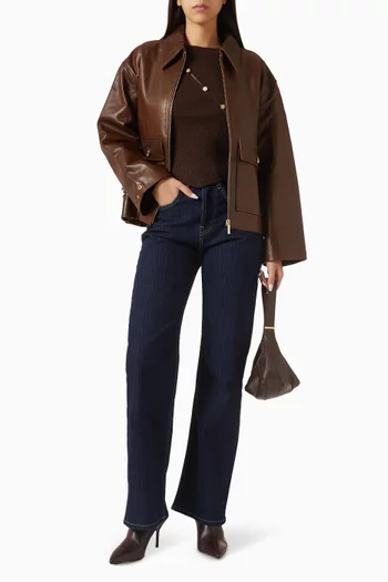 بلوزة موليو منسوجة بفتحات مزيج صوف