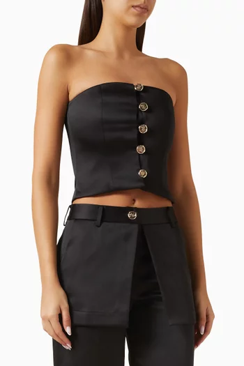 بلوزة تانو بلا حمالات ستان