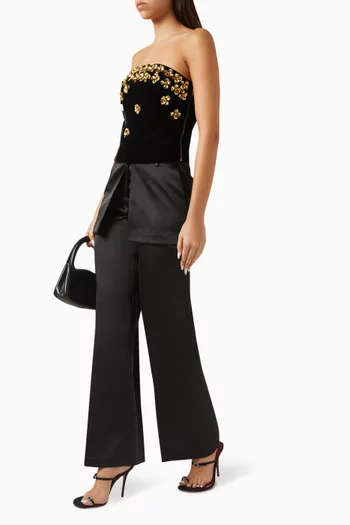 بلوزة تادا لا حمالات مخمل