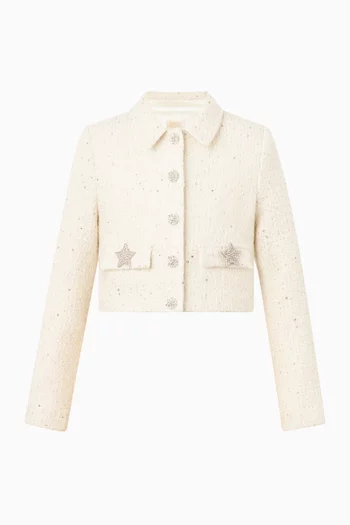 Odelia Cropped Jacket in Tweed