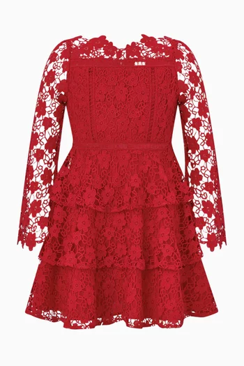 فستان كورا قصير مطرز دانتيل 