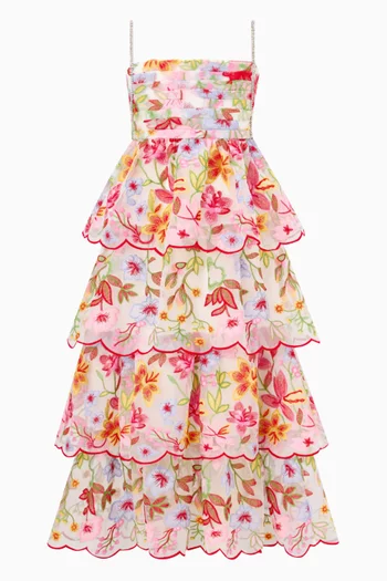 فستان فلورالي طويل