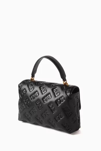 Love Lady Puff Top-handle Bag in Embossed Leather