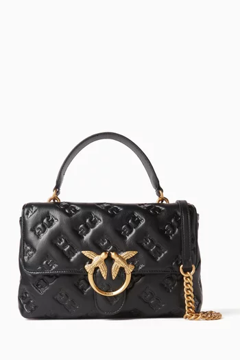 Love Lady Puff Top-handle Bag in Embossed Leather