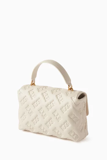 Love Lady Puff Top-handle Bag in Embossed Leather