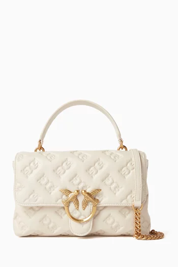 Love Lady Puff Top-handle Bag in Embossed Leather