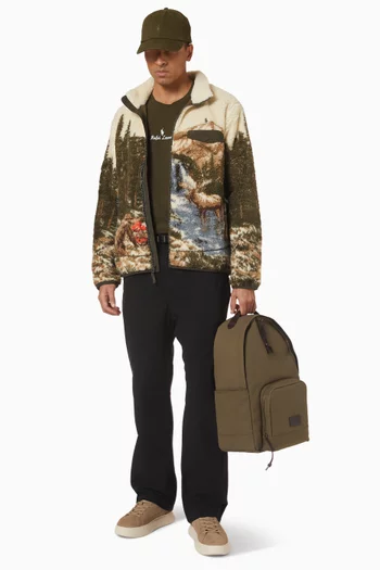 بنطال بتصميم مسطح في الأمام قطن تويل