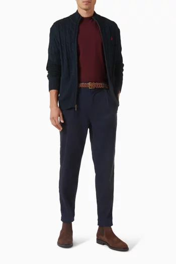 تي شيرت مطرز بشعار الماركة قطن وجيرسه