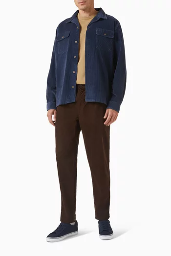 تي شيرت مطرز بشعار الماركة قطن وجيرسه