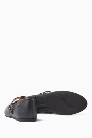 Dory Flower Ballet Flats in Leather