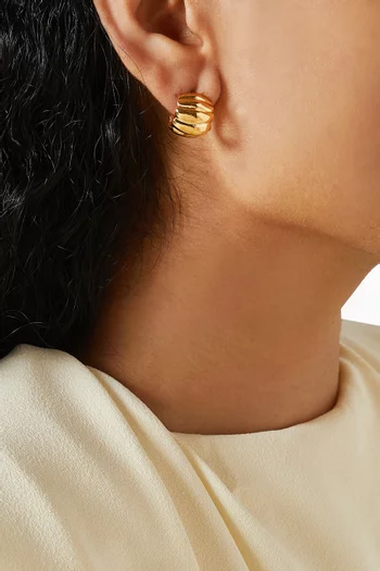 Terre Square Earrings in Gold-plated Brass
