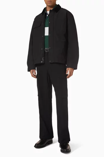 Diagonal Stripe Big Pony Polo Shirt in Cotton