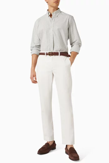 قميص بنقشة مربعات قطن بوبلين