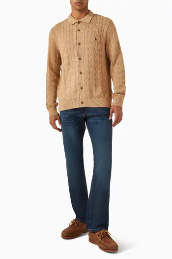 Cable-knit Cardigan in Cotton