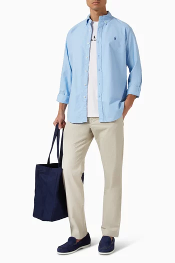 تي شيرت بتطريز شعار الماركة قطن