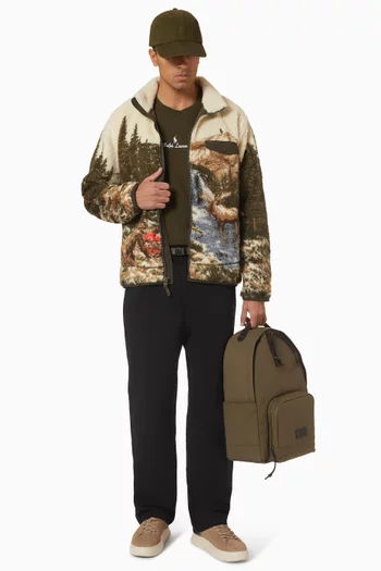 تي شيرت مزين بشعار الماركة قطن