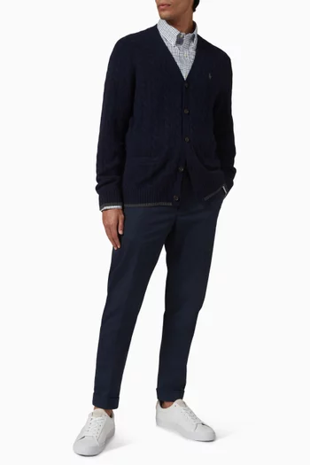 قميص بنقشة مربعات قطن تويل