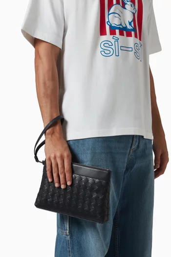Prism Pouch in Intrecciato Leather