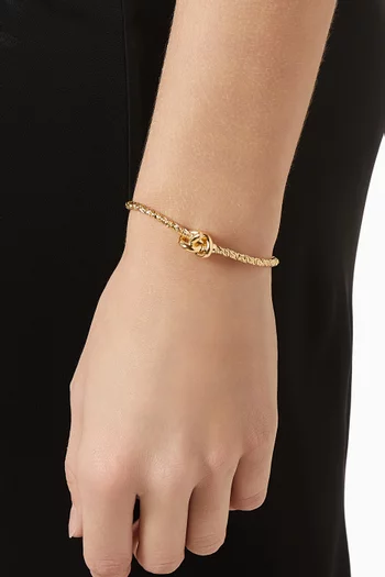 سوار بتصميم عقدة فضة إسترلينية مطلية ذهب عيار 18