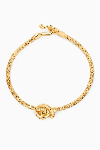 سوار بتصميم عقدة فضة إسترلينية مطلية ذهب عيار 18