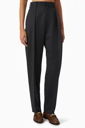 بنطال بقصة ساق تضيق باتجاه الأسفل صوف ونسيج مولين