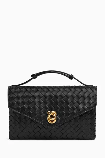 حقيبة كروس بقفل على شكل عقدة جلد بيكولو مجدول