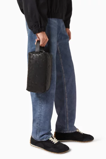 Travel Pouch in Intrecciato Calfskin