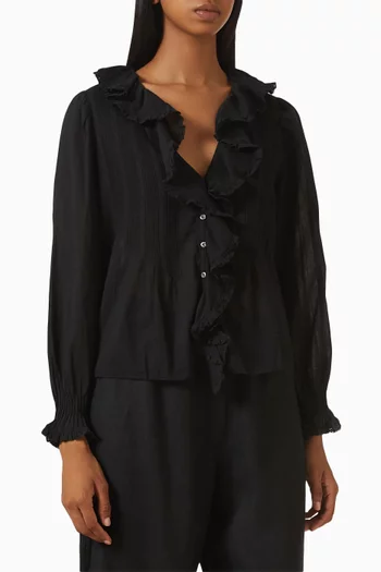 بلوزة هاردي كشكش قطن عضوي