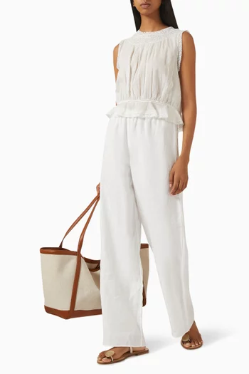 بلوزة ليليبت بزهور دانتيل قطن عضوي