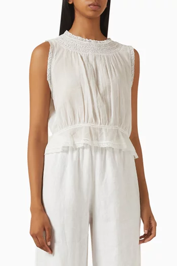 بلوزة ليليبت بزهور دانتيل قطن عضوي