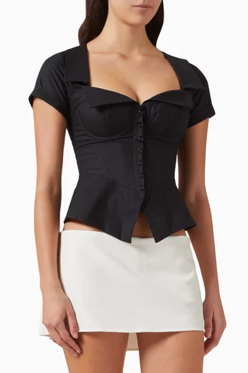 Lia Buttondown Corset in Cotton