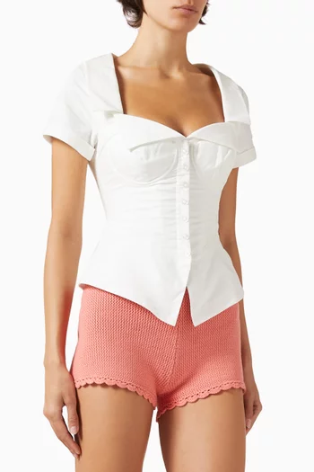 Lia Buttondown Corset in Cotton