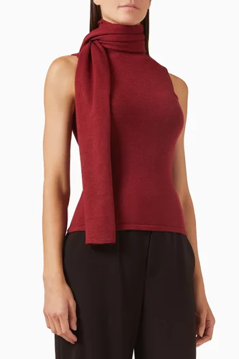 Canal Scarf Knit Top  in Merino Wool