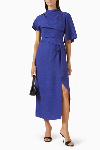 Asymmetric Slit Dress in Rayon Blend