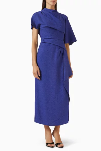 Asymmetric Slit Dress in Rayon Blend