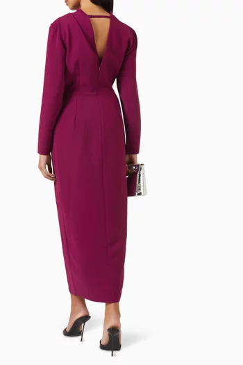 Button Slit Midi Dress