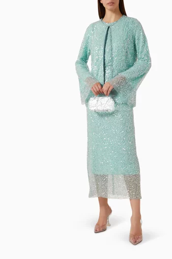 Sequin-embellished Dress & Jacket Set