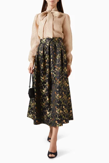 Scarf Shirt in Crinkle-fabric