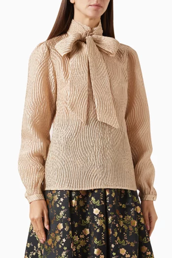 Scarf Shirt in Crinkle-fabric