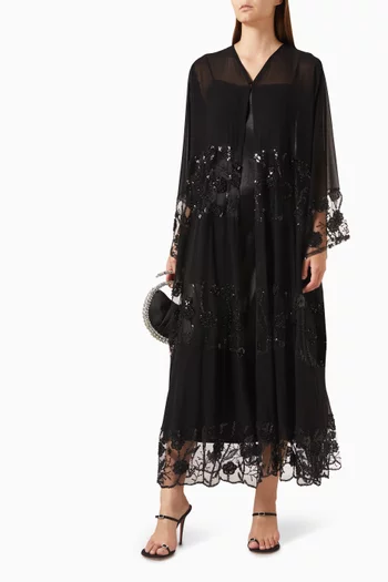 Flared Abaya in Chiffon
