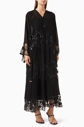 Flared Abaya in Chiffon