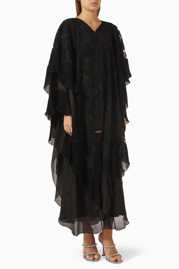 Floral Applique Cape Abaya
