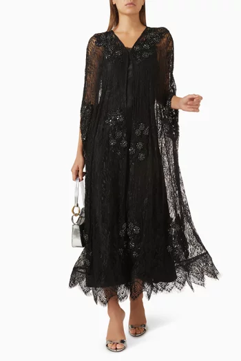 Crystal Embellished Cape Abaya