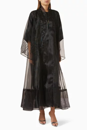 Embellished 2-piece Abaya Set in Organza