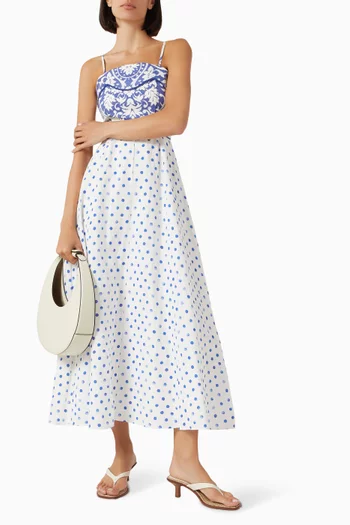 Hattie Printed Dress in Linen Blend