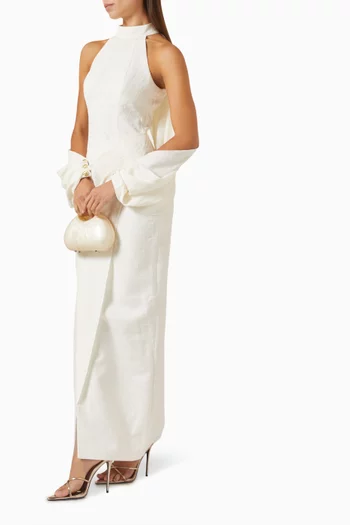 Carlyle Off-shoulder Cape Maxi Dress