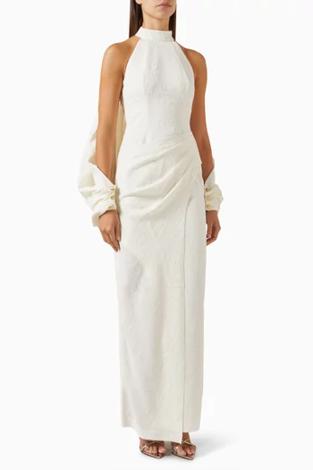 Carlyle Off-shoulder Cape Maxi Dress